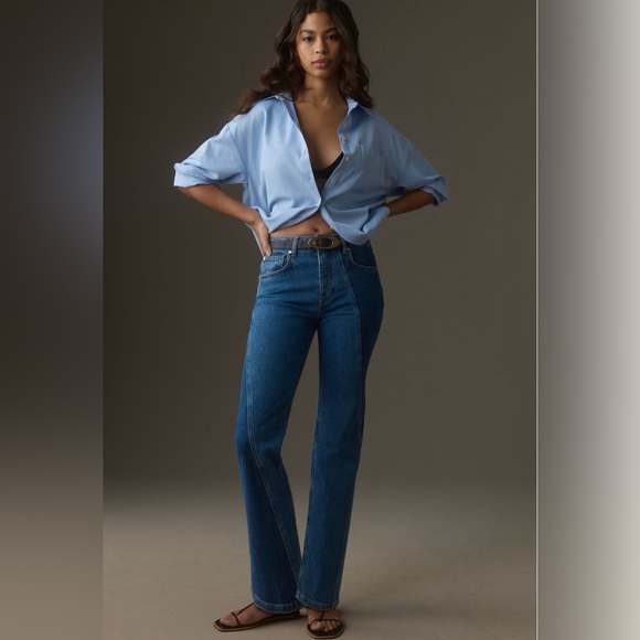 Anthropologie - Pilcro Vintage Straight Leg Jeans Med Denim NWT 33